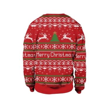 Ugly Christmas Sweater Men Christmas Clothing Casual Loose Tops Christmas Day Long Sleeve Round Neck Sweater