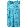 thumbnail image 3 of Innerwin Summer Top V Neck Ladies Tank Tops Vaction Floral Print Bohemian T Shirts Light Blue L, 3 of 5