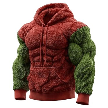 GFHFHITJ Mens Vintage Flannel Muscle Hoodie Fleece Street-Style Warm Sweatshirt