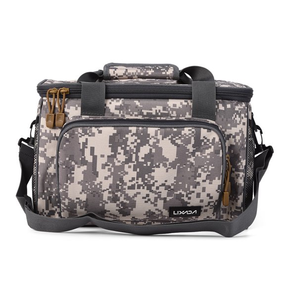 Lixada Sac à Bandoulière de Pêche en Toile Portable Multifonction, Sac pour Accessoires de Pêche, Sac pour Leurres et Moulinets de Pêche, Pochette, Étui
