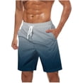 thumbnail image 2 of EOYWHK Mens Gym Shorts Big and Tall Athletic Swimwear Shorts Gradient Color Board Shorts Elastic Waist Beach Shorts Drawstring with Pockets ,Sizes S-5XL, 2 of 5