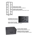 thumbnail image 2 of Commode à 3 Tiroirs Tour de Rangement Verticale Organisateur Tables de Nuit pour Chambre Cadre en Acier, Noir, 2 of 3