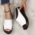 thumbnail image 4 of Penkiiy Womens Platform Peep Toe Mules Wedge Slide Sandals 38 White, 4 of 9