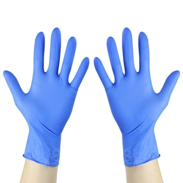 yeacher 100pack Blue Nitrile Medical Eaxm Gloves for Healthcare Food Cooking Cleaning Multipurpose Latex & Powder Free 3mil