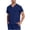 Dark Blue, variant on Bocqde Scrub Tops for Men Men's Solid Color Scrubs Tops Plus Size Short Sleeve V Neck Working Nurse Unifrom with Pockets