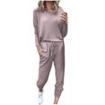thumbnail image 1 of Birdeem Women Loose Two-Piece Sets Solid Long Sleeve Tops Casual Pants Sweatsuit, 1 of 1