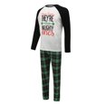 thumbnail image 2 of Kmbangi Matching Family Christmas Pajamas Letter Raglan Tops + Plaid Pants, 2 of 9