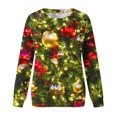 thumbnail image 4 of Pisexur Chandail en Molleton de Noël pour Femmes Sans Capuche Imprimé Graphique Vacances Col Rond Chandail en Molleton Ample Surdimensionné Automne Mode Décontracté Chandail à Manches Longues pour Femmes, 4 of 4