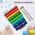 thumbnail image 2 of Colorful 8-Note Wooden Xylophone for Beginners - Handcrafted Birch Wood Percussion Instrument with 2 Mallets (19cm Length) - Ideal Birthday/Holiday Gift for Kids, Compact Size 23x17x4cm, 2 of 6