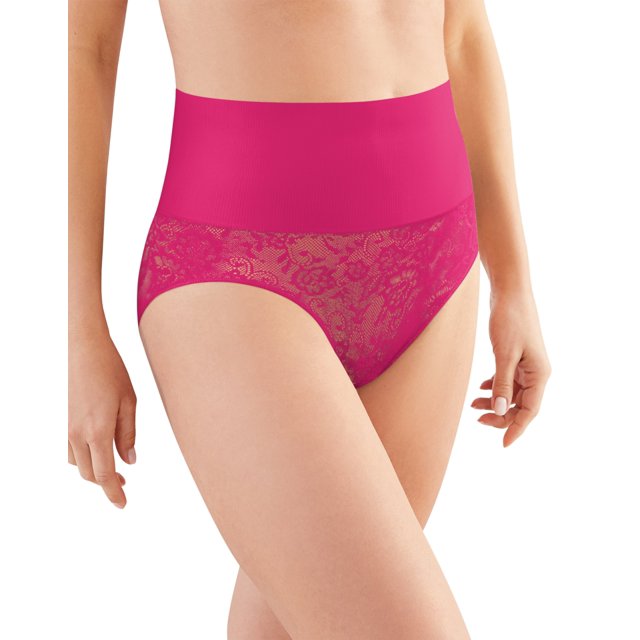 Maidenform Womens Tame Your Tummy Brief, M, Fresh Berry Lace