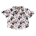 thumbnail image 1 of Opperiaya Chemise pour Garçon, Manches Courtes, Col à Revers, Imprimé Taureau, Fête de Rue, Haut Décontracté Ample pour le Printemps et l'Été 6 m-4 A, 1 of 8