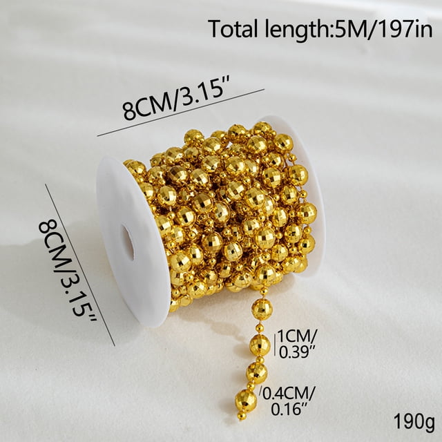 Christmas Decorations Outdoor Indoor,Christmas Decorations For Home,Christmas Decorations For Tree,Electroplated Bead Chain Christmas Tree Decoration DIY Material Hanging Christmas Scene Layout