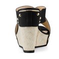 thumbnail image 2 of BLISSFUL STEP Women's Linen Platform Slide Wedge Open Toe Sandals, 2 of 6