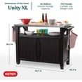 thumbnail image 2 of Keter Unity XL Outdoor Kitchen Rolling Bar Cart with Storage Cabinet, Brown, 2 of 11