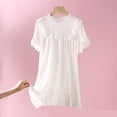 thumbnail image 2 of biudgviw Chemises de Nuit pour Filles Tout-Petits Manches Courtes à Volants Col Rond Robe de Nuit en Dentelle Confortable, 2 of 3