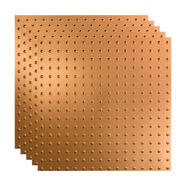 Fasade Miniquattro Vinyl Ceiling Panel 2ft x 2ft Polished Copper 5 Pack