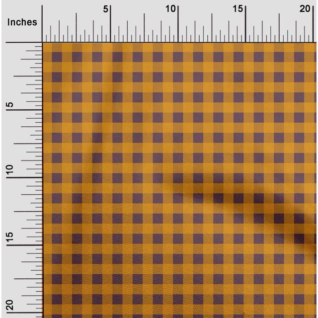 oneOone Cotton Cambric Fabric Gingham Check Printed Craft Fabric BTY 56 Inch Wide