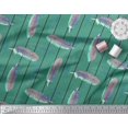 thumbnail image 3 of Soimoi Brown Poly Georgette Fabric Stripe Feather Print Fabric by Yard 42 Inch Wide, 3 of 3