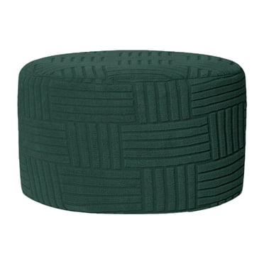 Siruishop Ottoman Cover Soft Foot Stool Cover for Bedroom Living Room Footrest Ottoman Green