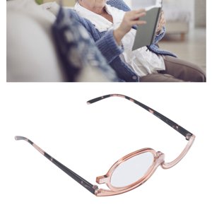 Orange 180 Degree Rotation Makeup Reading Glasses, Rotating Eye Makeup Glasses With Protect Box, Cosmetic Women Reading Glasses For Reading And Make Up