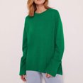 thumbnail image 2 of Yuyuzo Womens Sweater Long Sleeve Round Neck Pullover Knitted Tops Winter Fall Casual Loose Solid Color Sweaters, 2 of 6