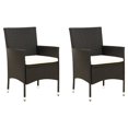 thumbnail image 1 of vidaXL Garden Chairs with Cushions 2 pcs Poly Rattan Black, 1 of 5