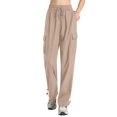 thumbnail image 1 of Timegard Womens Plus Size Cargo Pants Elastic High Waisted Drawstring Active Hiking Trousers with Pockets, 1 of 3