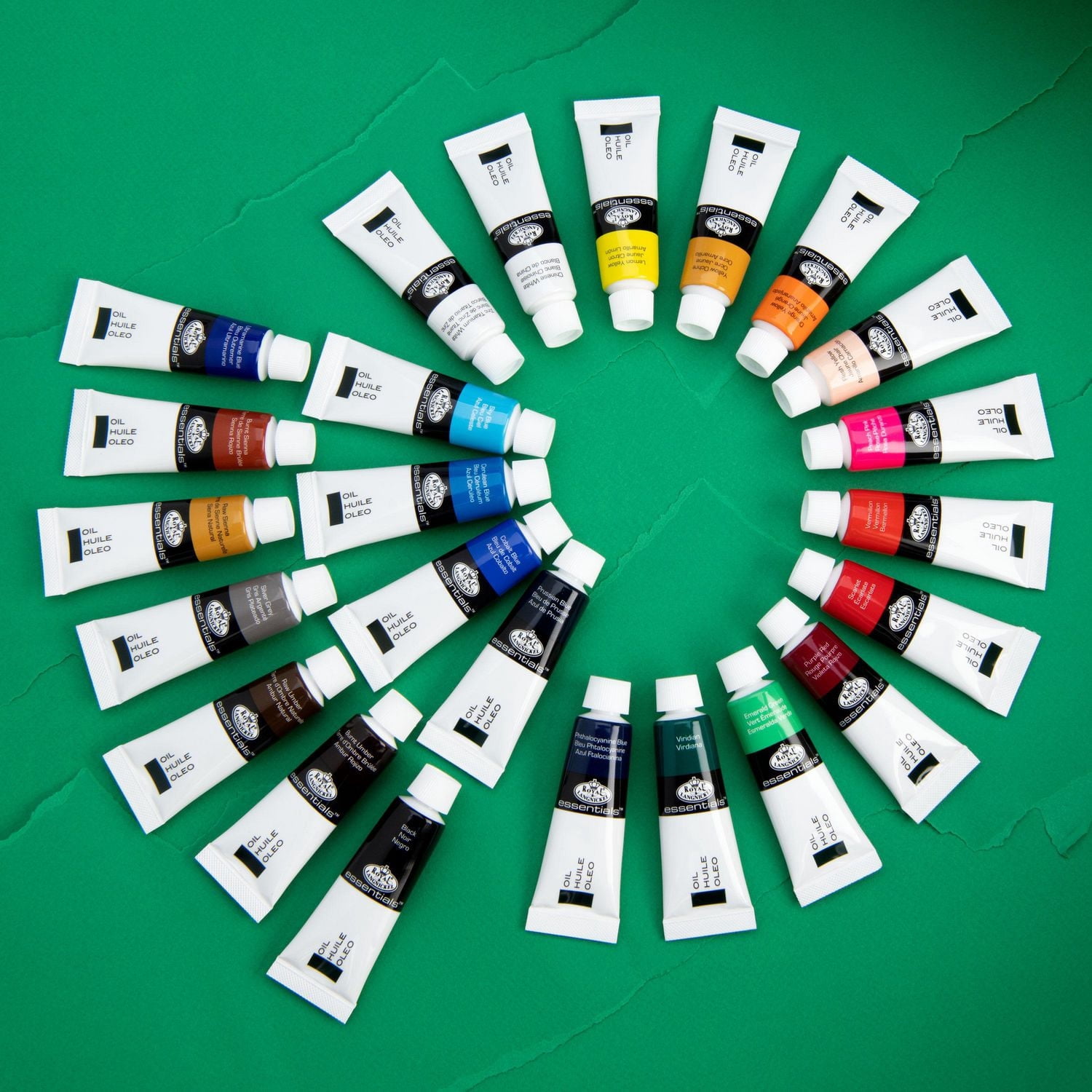 Royal & Langnickel Essentials Tubes de peinture à l'huile d'artiste de 12 ml, 24 couleurs