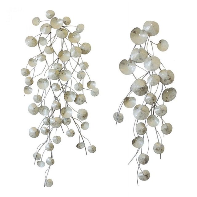 Moe's Home Collection Aurelia 2-Piece Metal Wall Decor Sculpture Set in White