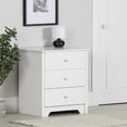 thumbnail image 1 of South Shore Vito Nightstand with Charging Station and Drawers for Adult, in Pure White, 1 of 12