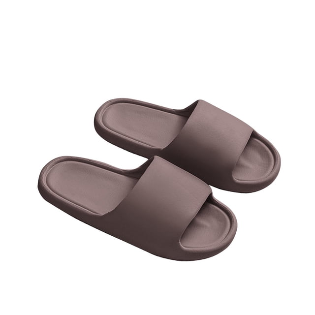 Mens and Womens Home Slippers Simplicity Solid Color Quick Drying Soft Sole Comfortable Non-Slip Indoor and Outdoor EVA Slippers Coffee-01