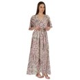thumbnail image 2 of Inkmeso Robe à Manches Kimono Courtes Imprimée à Col en V pour Femmes, Robe Maxi Longue Décontractée d'Été, 2 of 7