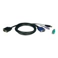 thumbnail image 1 of Tripp Lite 6ft USB / PS2 Cable Kit for KVM Switches B040 / B042 Series KVMs 6' - Keyboard / video / mouse (KVM) cable kit - 6 ft - molded, 1 of 10