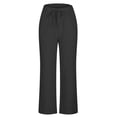 thumbnail image 4 of Timegard Womens Crop Pants Elastic Waisted Tapered Leg Solid Color Summer Lounge 7/8 Trousers with Pockets, 4 of 6