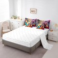 thumbnail image 3 of Ensemble de Douillette Complète Guitare Électrique - Ensemble Lit en Sac 7 Pcs Turquoise Butterfly Literie Complète, Notes de Musique Pop Rock Moderne Douillette Musicale avec Draps-Housses, Draps Plats, Taies d'Oreiller et Couvre-Oreillers, 3 of 5