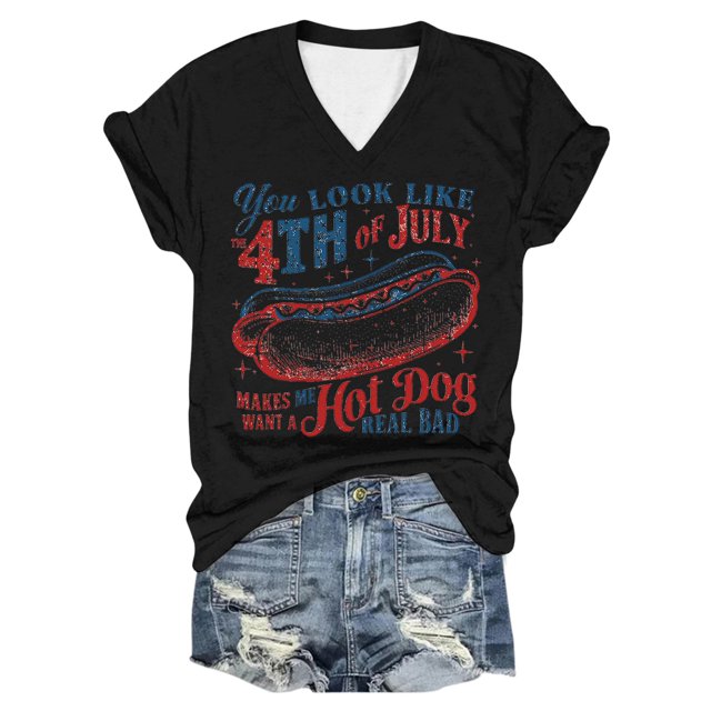 TSADFHJI Hauts d'Hiver pour Femmes Tendance 2024 T-Shirt à Col Rond pour Femmes à Lettres Imprimées Manches Courtes Col Rond T-Shirt Haut TTG Noir