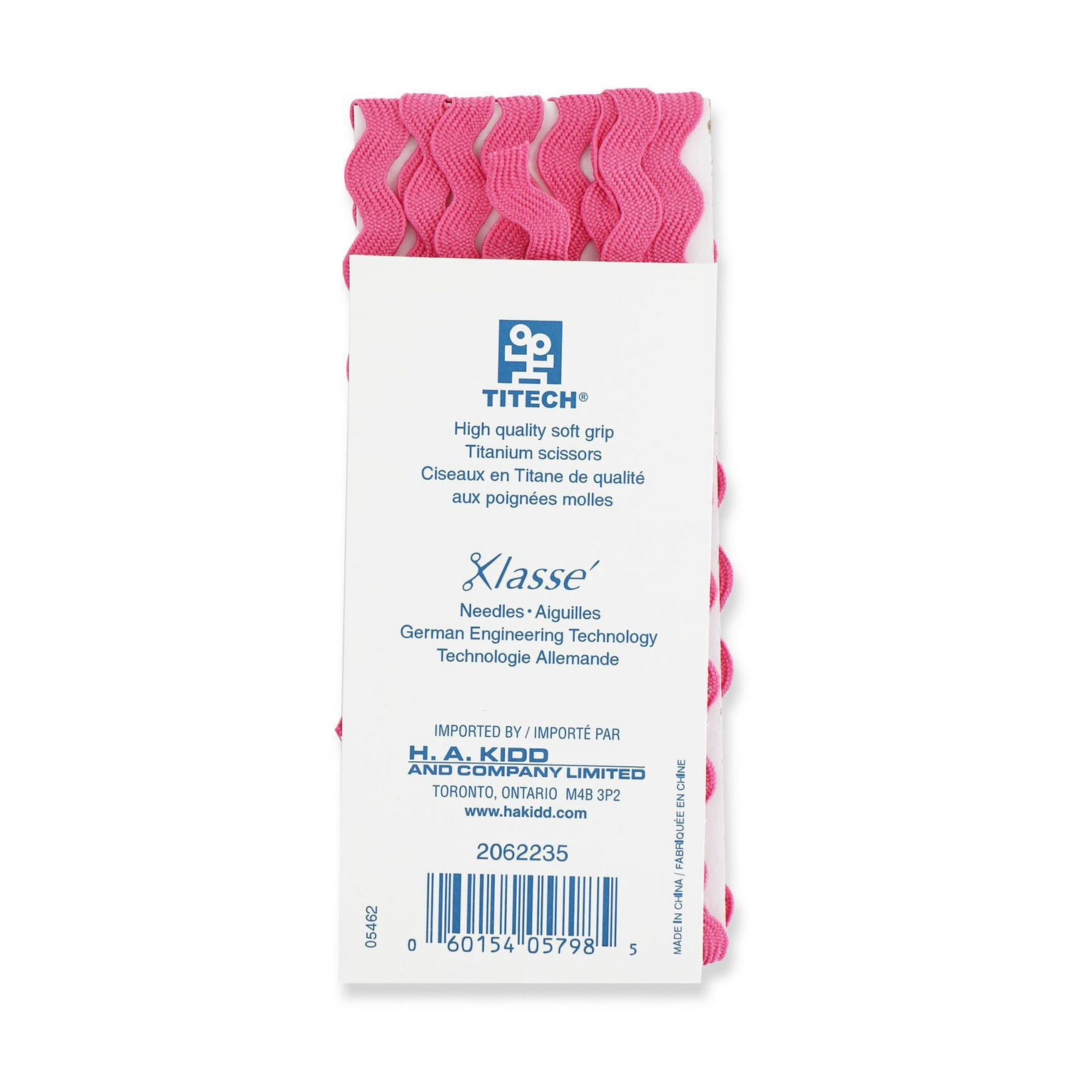 UNIQUE Medium Rick Rack Trim 6 mm (0.24 in) × 2.3 m (1/4 in × 2.5 yd), rose