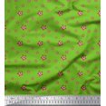 thumbnail image 1 of Soimoi Green Rayon Fabric Red & Blue Star Fabric Prints By Yard 42 Inch Wide, 1 of 3