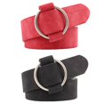 thumbnail image 4 of Baohd Female Solid Color Imitation Leather Metal Round Buckle Belt Girls Jeans Modeling Decoration Belt, 4 of 8