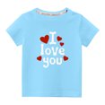 thumbnail image 1 of vdgthytj T-Shirts de la Saint-Valentin pour Tout-Petits Garçons Filles, Enfants, Col Rond Imprimé, Manches Courtes, Hauts, T-Shirt Graphique, Blouse, 1 of 6