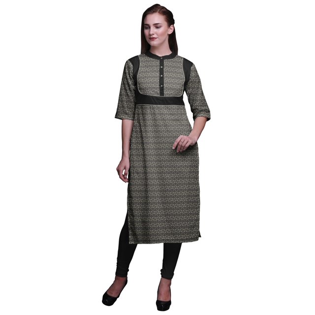 Bimba Robe Kurti Longue Indienne Imprimée, Tunique Droite, Robes pour Femmes