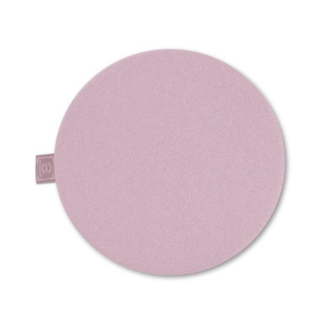 Honganda Round Chair Cushion Comfortable Stool Seat Cushion with Memory Foam. A round, soft cushion made of knitting fabric and filled with elastic memory foam, shown in a light pink color. Designed for use on dining chairs, office chairs, rocking chairs, and more. Features an invisible zipper closure for easy removal and cleaning. Measures 40 cm (16 inches) in diameter and suitable for all seasons.