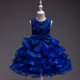 thumbnail image 2 of MIASHUI Girls Pageant Party Dress Ruffle Flower Kids Wedding Ball Gown Formal Princess Dress,Blue,2-3 Years, 2 of 4