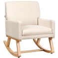 thumbnail image 1 of Gymax Mid Century Fabric Rocking Chair Upholstered Accent Armchair Lounge Chair Beige, 1 of 10