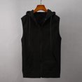 thumbnail image 3 of Qertyioot Mode Homme Gilet Sans Manches à Capuche Chemise, 3 of 9