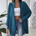 thumbnail image 2 of Pisexur Womens Jacket Open Front Cardigans Trench Coats Fall Jackets Women's Solid Color Fashionable Loose Sweater Cardigan Tops, 2 of 6