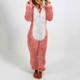 thumbnail image 1 of Mikilon Combinaison Pyjama à Capuche à Manches Longues pour Femmes, Décontractée, Chaude pour l'Hiver, Tenue de Nuit, 1 of 1