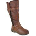 thumbnail image 1 of kozi Canada Women Waterproof Knee High Wide Calf Winter Casual Riding Boot ELEA-6 Fur Boot Side Zipper Removable Insole Brown - Order Half Size Up, 1 of 9