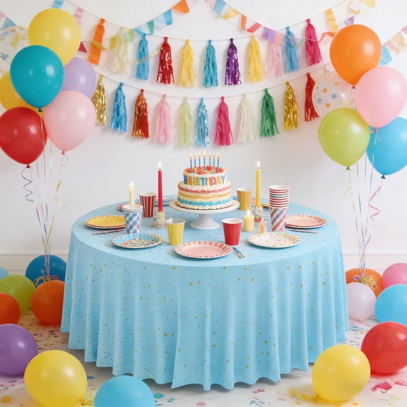 83in Round Glitter Tablecloth for Wedding Parties, Durable Nylon Fabric, Easy Clean, Variety of Colors Available