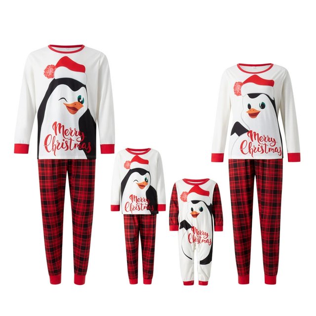 Pyjamas de Noël Assortis pour la Famille Ensemble Haut et Pantalon de Fête Pyjama